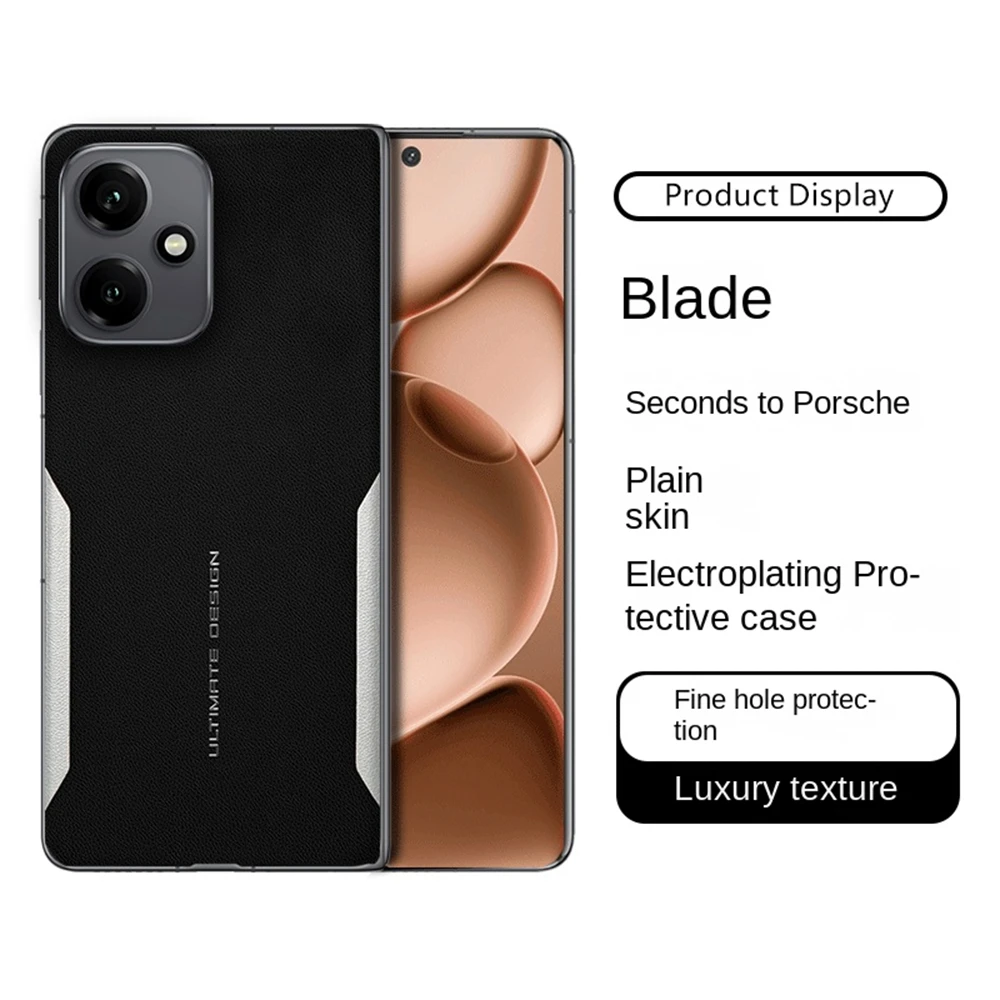 Простой кожаный чехол для телефона с гальваническим покрытием для Honor 400 Pro Honor 400, универсальный противоударный чехол с мягкими краями и цветными блоками