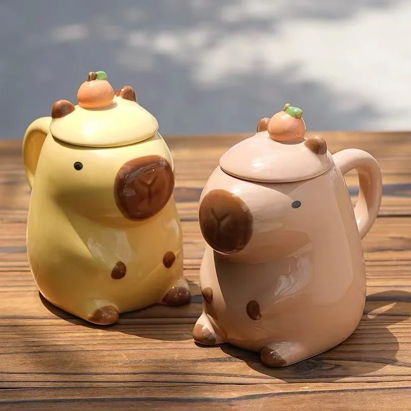 

Cute Capybara Ceramic Mug Coffee Cup for Office Home Use Kawaii Large Capacity Water Cup Drinking Gift for Christmas Birthday