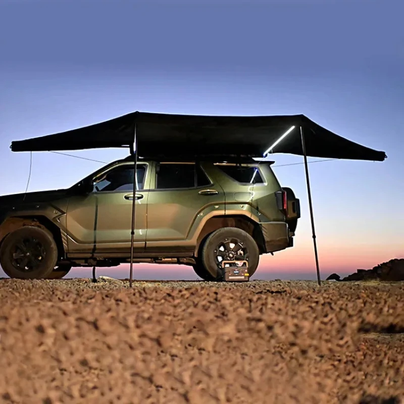 

Выдвижной автомобильный боковой тент на 270 градусов со встроенной LED-подсветкой, водонепроницаемый, с защитой от УФ-излучения UV50+