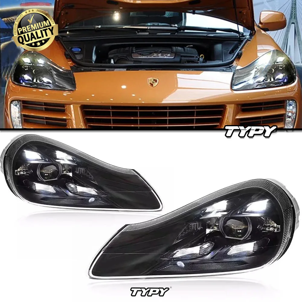 

TYPY Подходит для Porsche Cayenne 07-10 фар в сборе Cayenne 957, старые и новые матричные светодиодные дневные ходовые огни