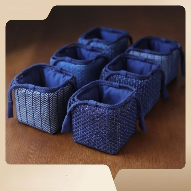 

Erya thick denim storage bag bag teapot fair mug teacup medium cloth bag