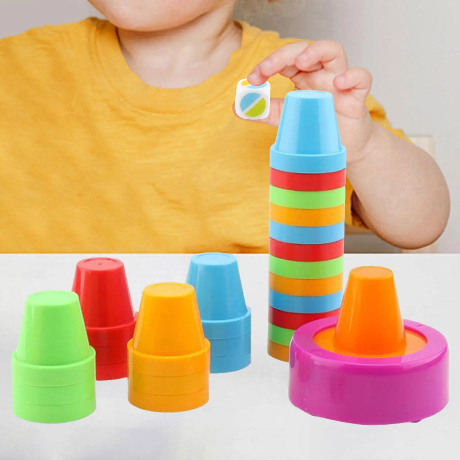 Tasse à empiler pour bébé de 0 à 3 ans, 24 pièces, reconnaissance des couleurs Montessori, capacité pratique, tasses empilables, jouets de tri