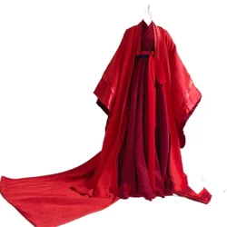 Customize 1/6 Male Chinese Ancient Classical Tradition Red Dress Suit Long Robe  Anime Clothingfor 12inch bjd Action Figure Mode