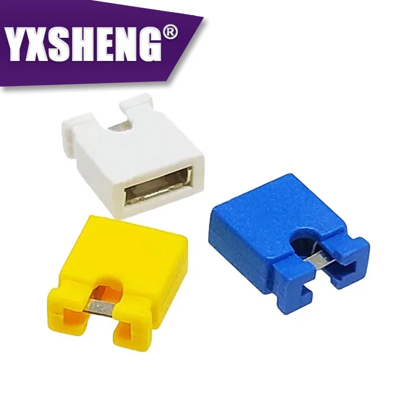 100 قطعة غطاء قصير، أحمر أسود أصفر أبيض أخضر أزرق 2.54 مللي متر رؤوس سلك العلب دبوس رأس موصل غطاء #3