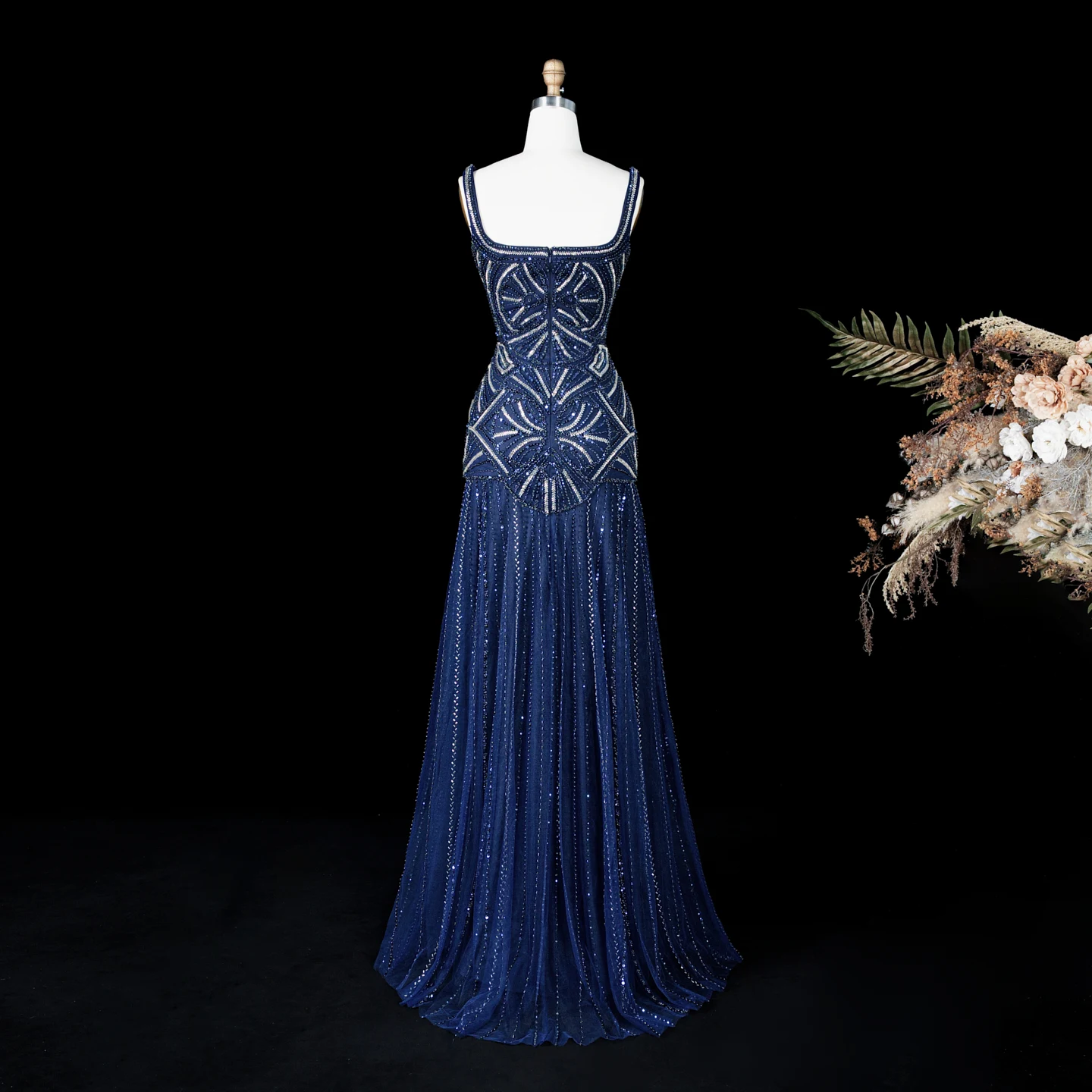 Sharon Said Dubai Champagnerfarbenes Abendkleid mit Spaghettiträgern und Kristallen, Arabisches Damen-Hochzeitskleid, SS552, Maßanfertigung – Detail 18