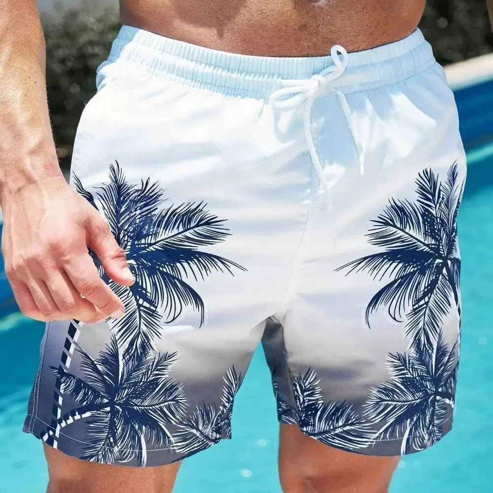 2025 New Harajuku 3D Printing Cocoanut Trees  Beach Shorts Palm Tree Graphic Board Shorts for Men Hawaiian Cool Swimming Trunks
