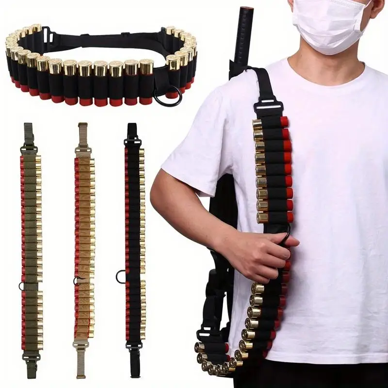 

25 Rounds Ammo Shell Holder Belt 12GA Rifle Shotgun Cartridge Waist Holster Carry Pouch