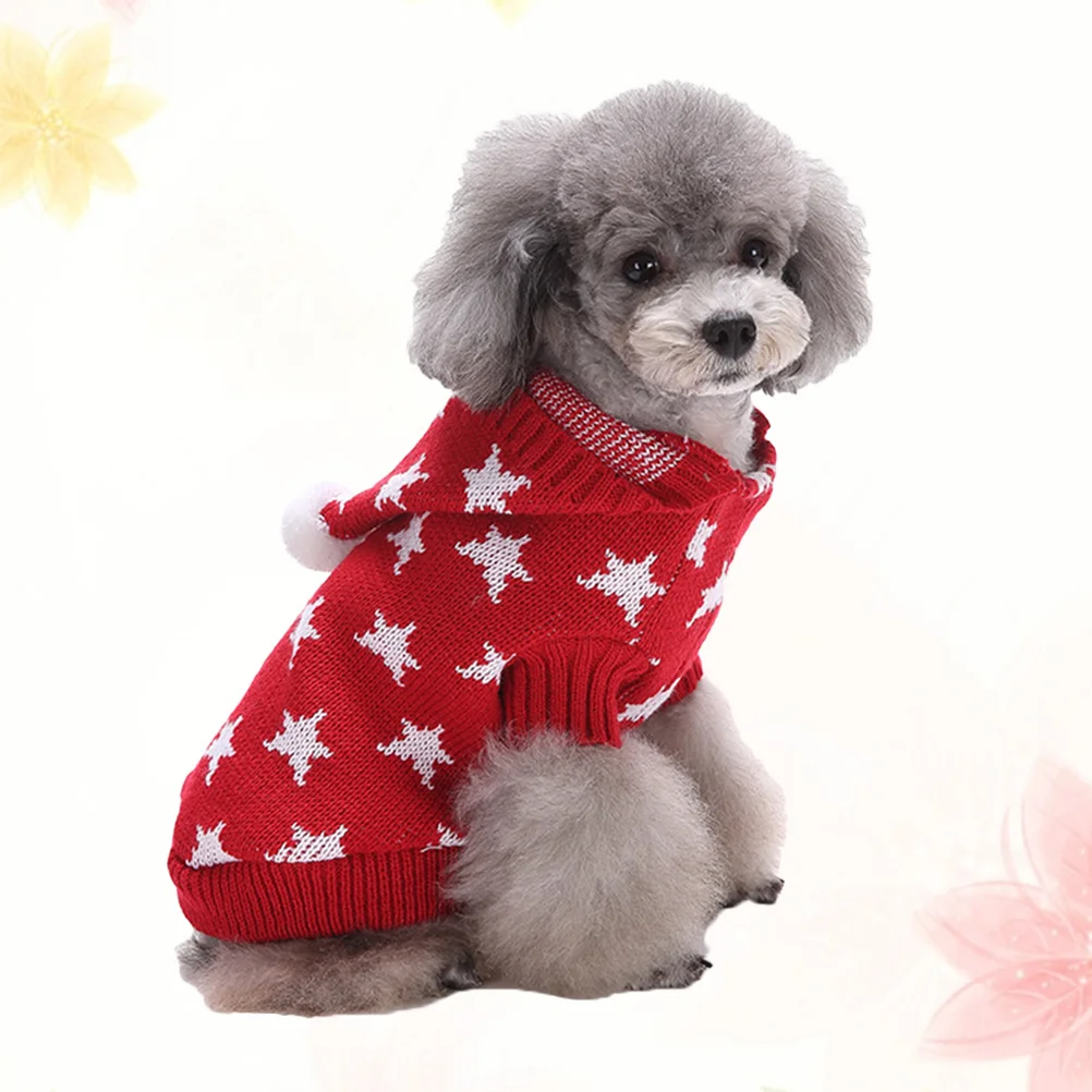 

Winter Dog Coat Red Christmas Pet Sweater for Large Dogs Holiday Warm Outfit Cozy Outdoor Garment Pet Dog Sweater