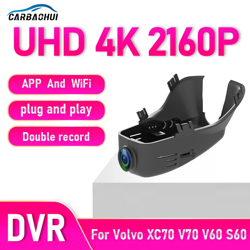 

Plug and play Dash Cam 4K 2160P For Volvo XC70 V70 V60 S60 2011-2017 Car DVR Dashcam Camera Video Recorder, Car Accessories