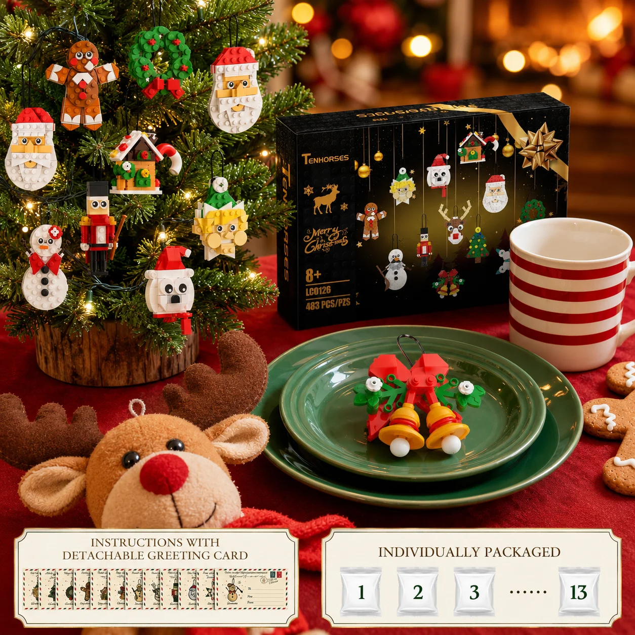 Set Blok Bangunan Ornamen Nata - Christmas Stocking Hanging ulasan dan harga