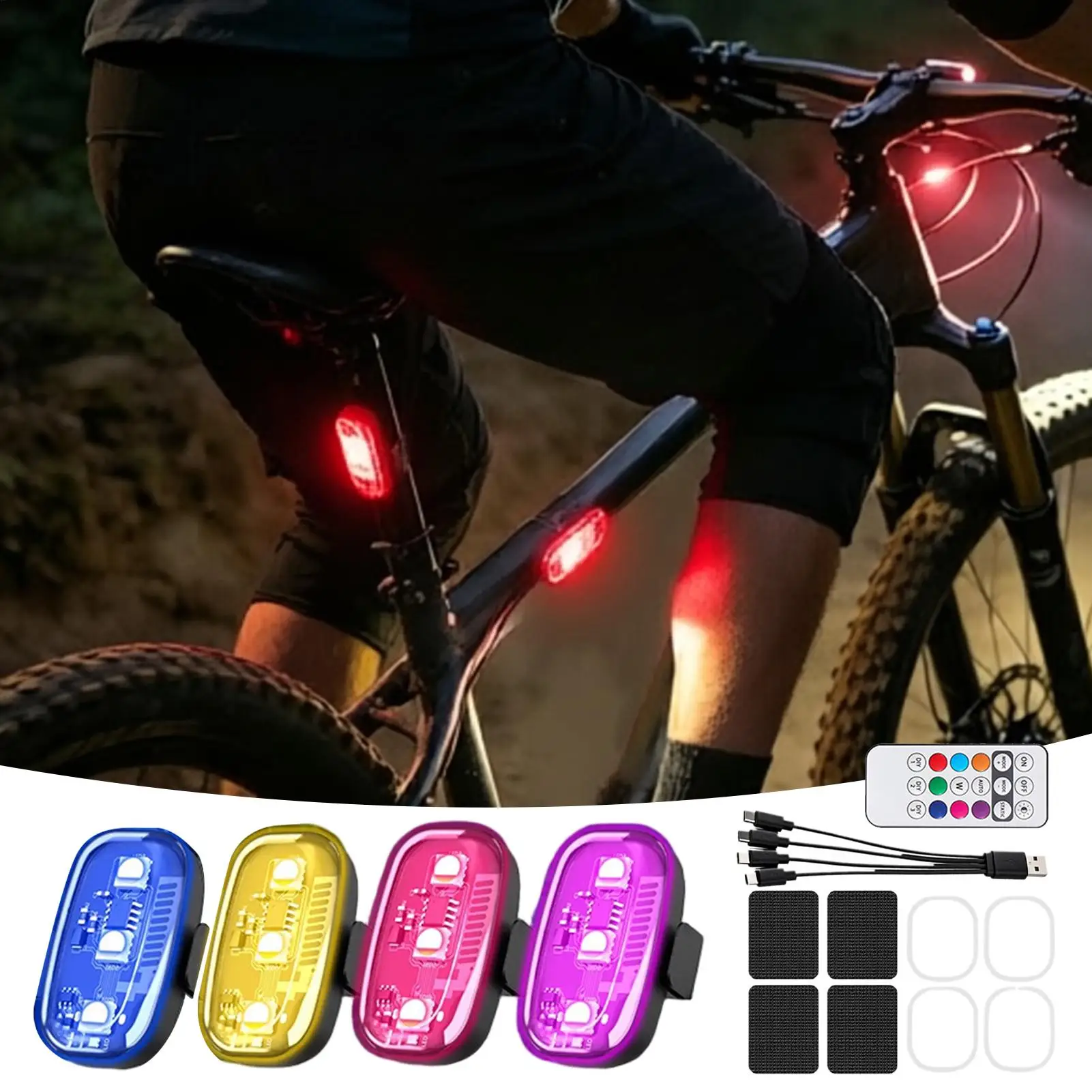 Led Car Lights 4 Piece Waterproof Remote Control Warning Signs Drone Anti Collision Lights For Motorcycle Bike Drone Vehicle