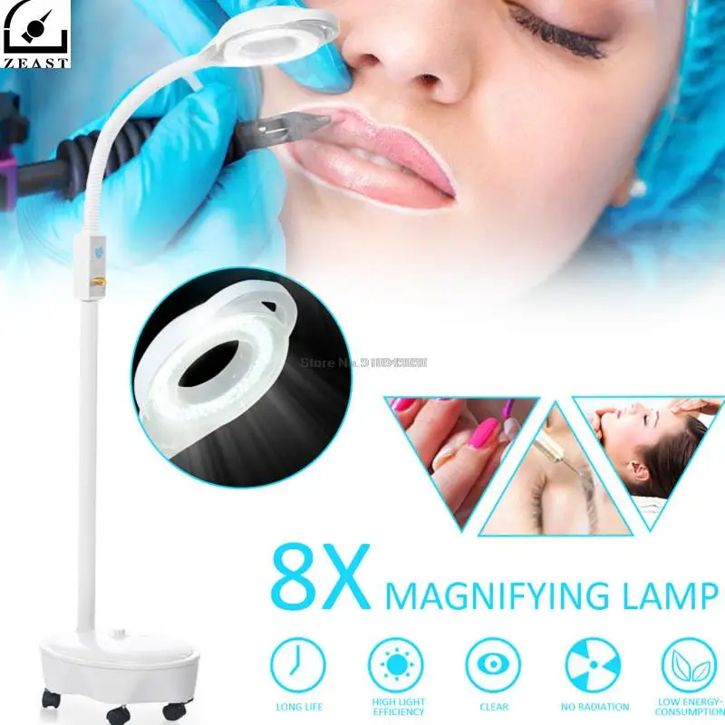 

Diopter 120 LED Magnifying Floor Stand Lamp Magnifier Glass Cold Facial Light For Beauty Salon Nail Tattoo 220V