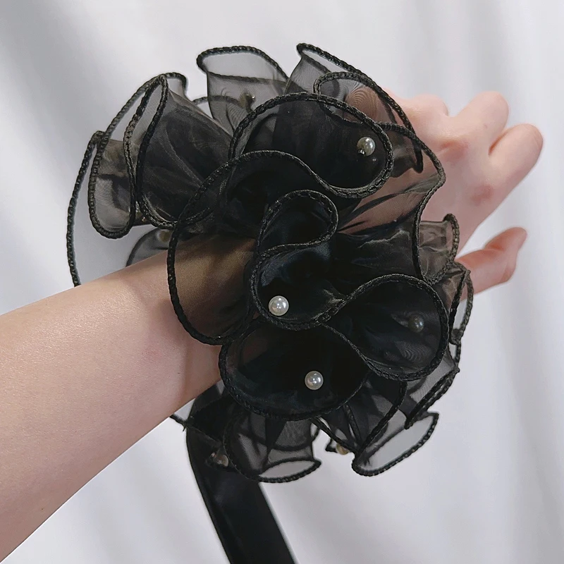 플로팅 슬리브 댄스 드레스 퍼포먼스 웨어 진주 손목 스트랩 핸드 플라워 볼룸 댄스 액세서리 왈츠 댄스