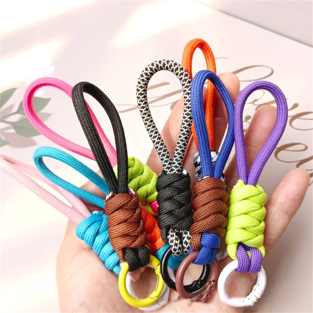 Creative Hand Woven Keychain For Mobile Phone Lanyard Anti Lost Knot Rope Strap Key Ring Men Women Car Key Holder Key Accessory