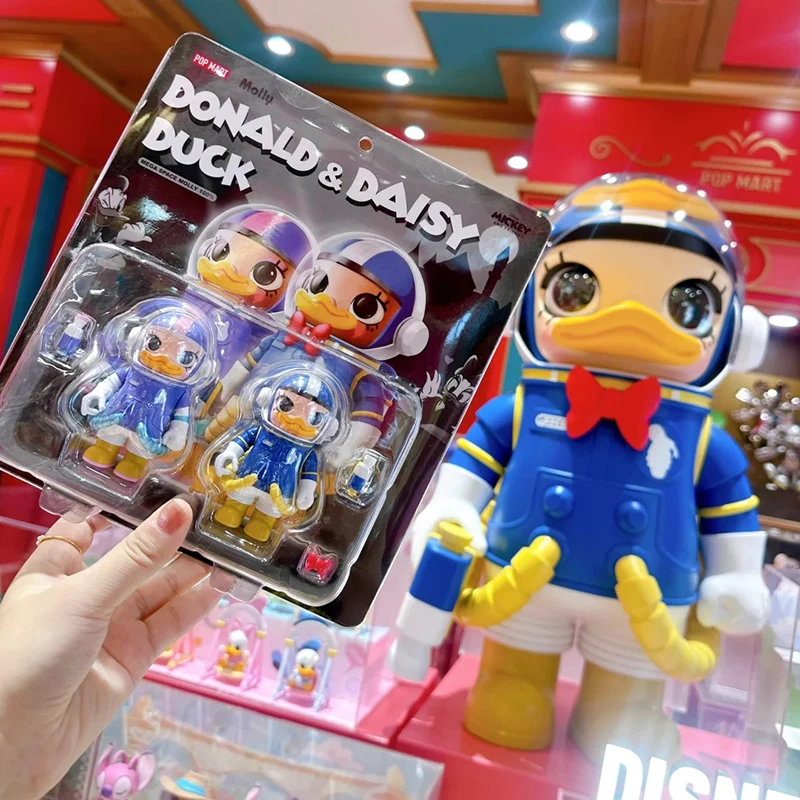 Genuine Space Molly Disney Donald Duck Daisy Fashion Play Big Baby Anime Action Figure Cartoon Collection Model Toys Kawaii Gift