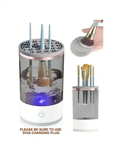 Limpiador de brochas de maquillaje eléctrico portátil con enchufe USB, máquina de maquillaje de goma, limpiador rápido USB eléctrico, cepillo de limpieza, Collar Brus