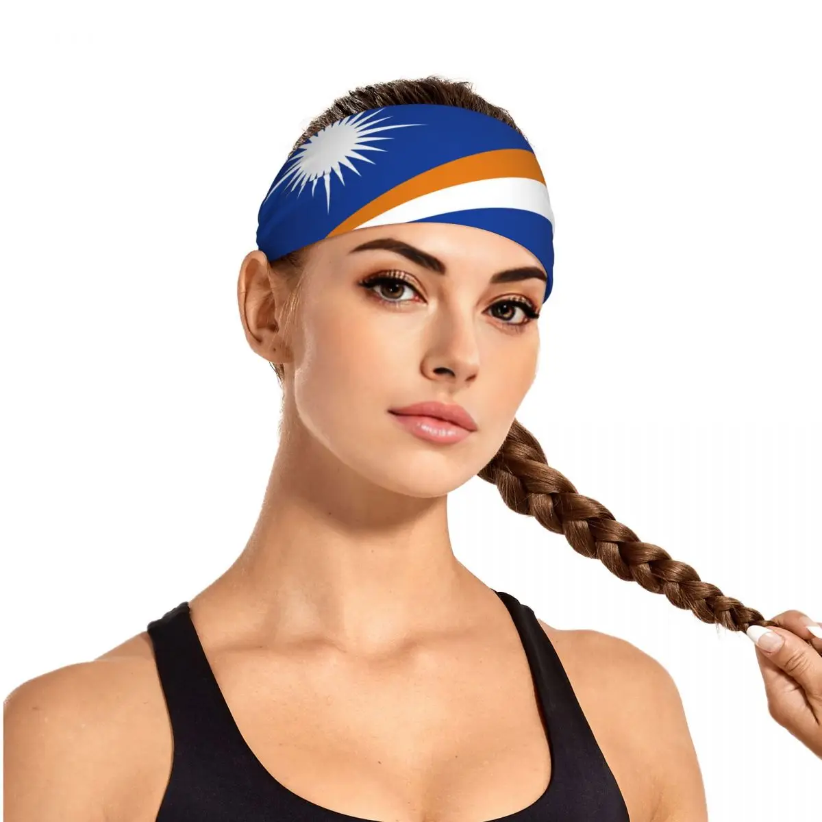 Sports Sweatband Breathable Headband Sweat Hair Head Band Flag Of The Marshall Islands Yoga Headband
