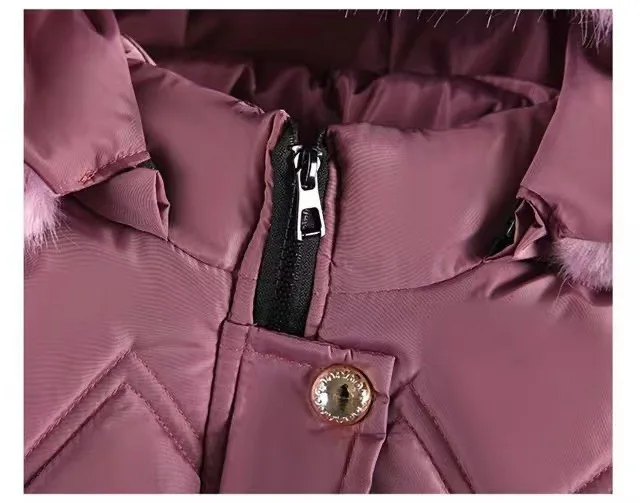 4-10 Years Winter Keep Warm Girls Jacket Love Heart Pattern Small Ball Decoration Removable Hood Lined With Padded Hooded Coat image 5