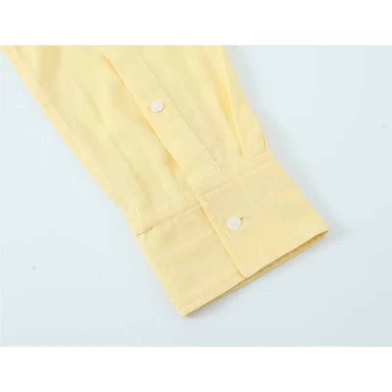 Women Oversize Shirt With Belt Spring Casual Linen Blend Long Sleeve Simple Female Shirts Women's Button Shirts & Blouse