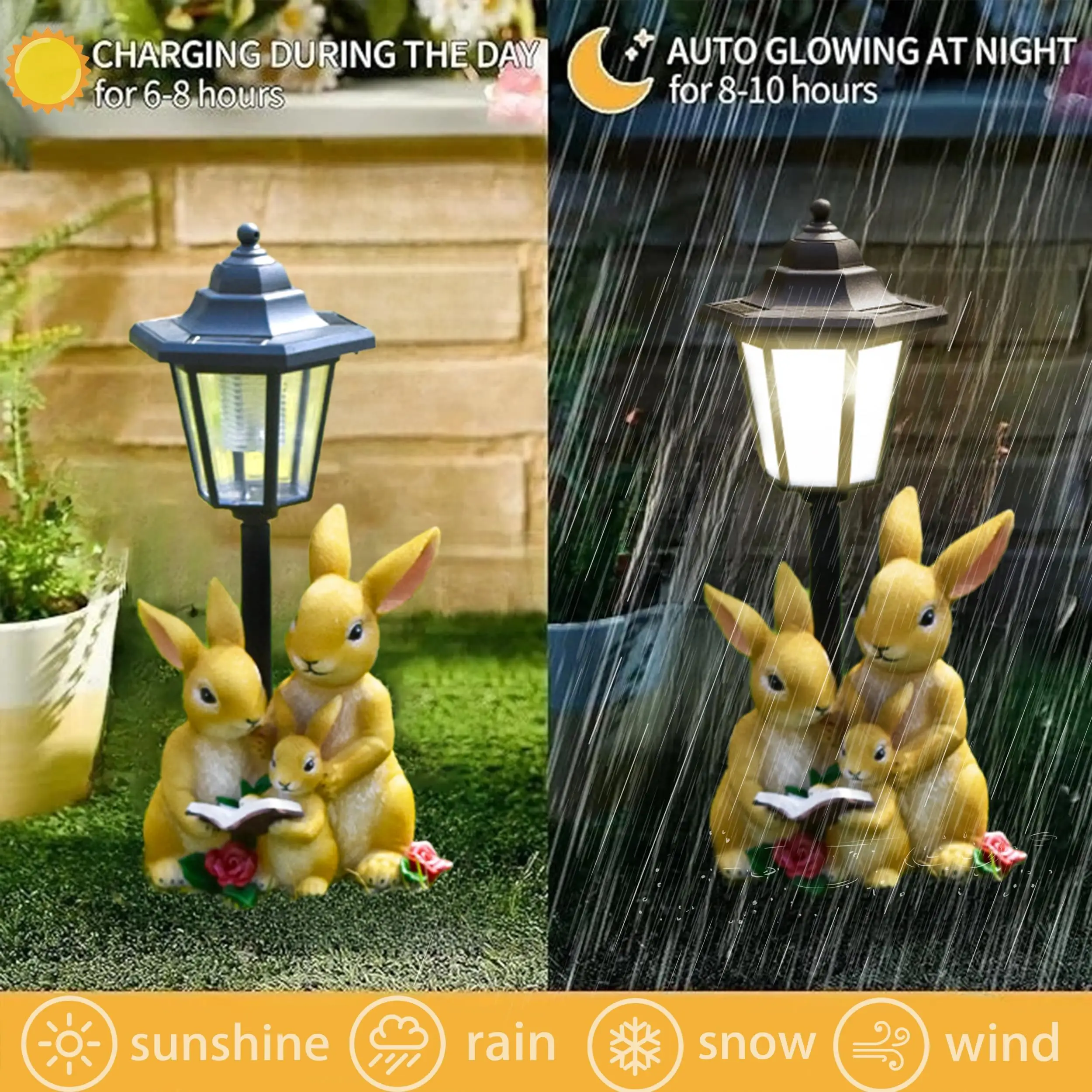New Solar Garden Light Cute Puppy Resin Ornament Outdoor Waterproof Sculpture Decorative Craft Gift for Yard Patio
