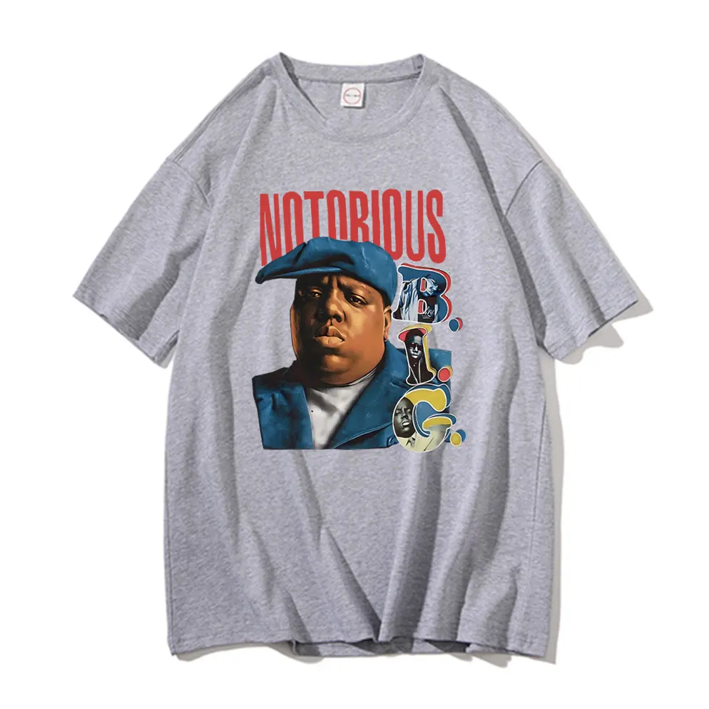 Rapper The Notorious Big Graphic T Shirt Men\'s Pure Cotton Short Sleeve Tees Biggie Smalls Tshirt Men Hip Hop Oversized T-shirts