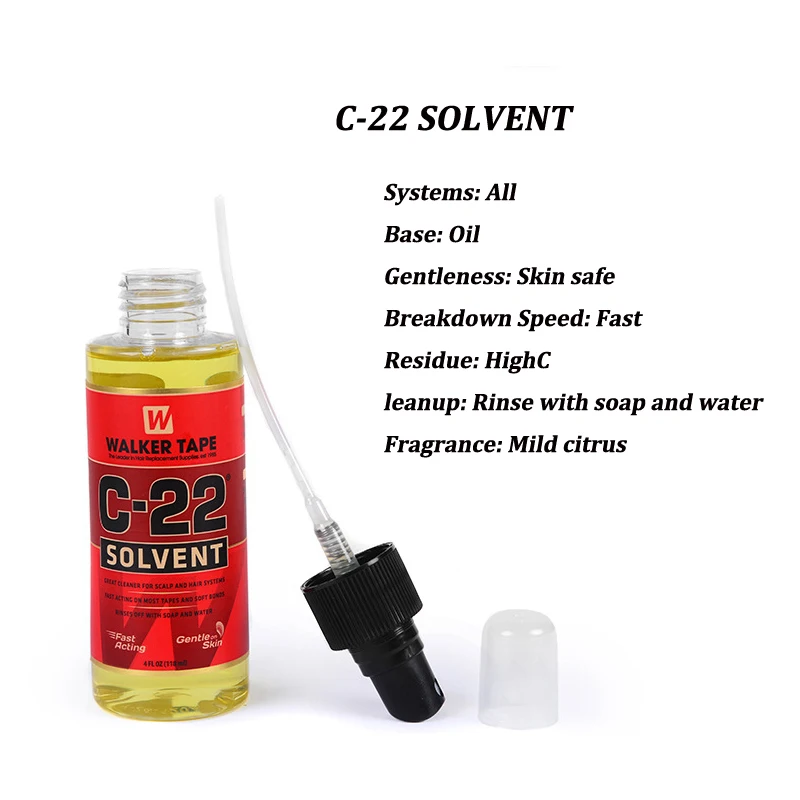 C-22 Solvent Glue Remover Waterproof Glue for Human Hair Men Toupee 0.5oz Walker Tape Ultra Hold Glue Adhesive for Wigs 15ml