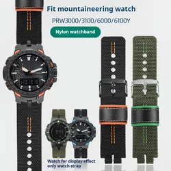 Nylon watch strap For Casio PROTREK PRW-3000 PRW-3100 PRW-6000 PRW-6100Y PRG-300 330 Breathable canvas watchband men's Bracelet