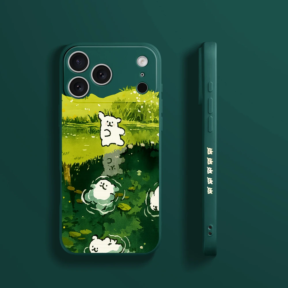 لطيف الدب الغابات نمط غطاء من البولي يوريثان كوكه آيفون 17 ProMax 17 الهواء 16 15 14 13 12 11 برو ماكس XS Max7 8 Plus 16e 16 Plus