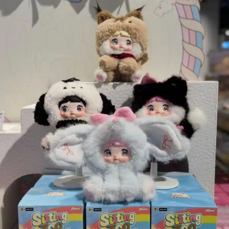 

Authentic In Stock Nommi Sitting Zoo Series Plush Keychain Blind Box Kawaii Collectible Figure Bag Charm Birthday Gift
