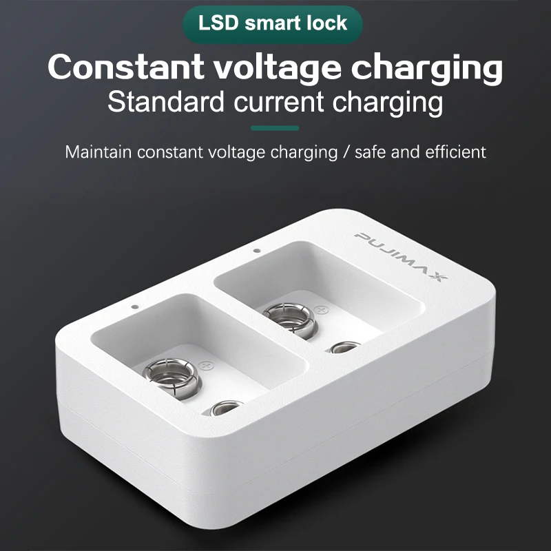 1Pc 2 Slots 9V Multi-Function Smart Fast Battery Charger With LED Indicators USB Cable For Rechargeable Batteries
