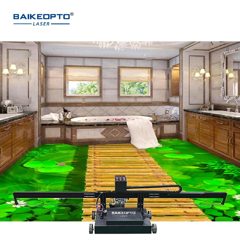 Double DX10 Five Color CMYK+W UV Vertical Inkjet Ground Printer robot and 3d Floor Printer Machine