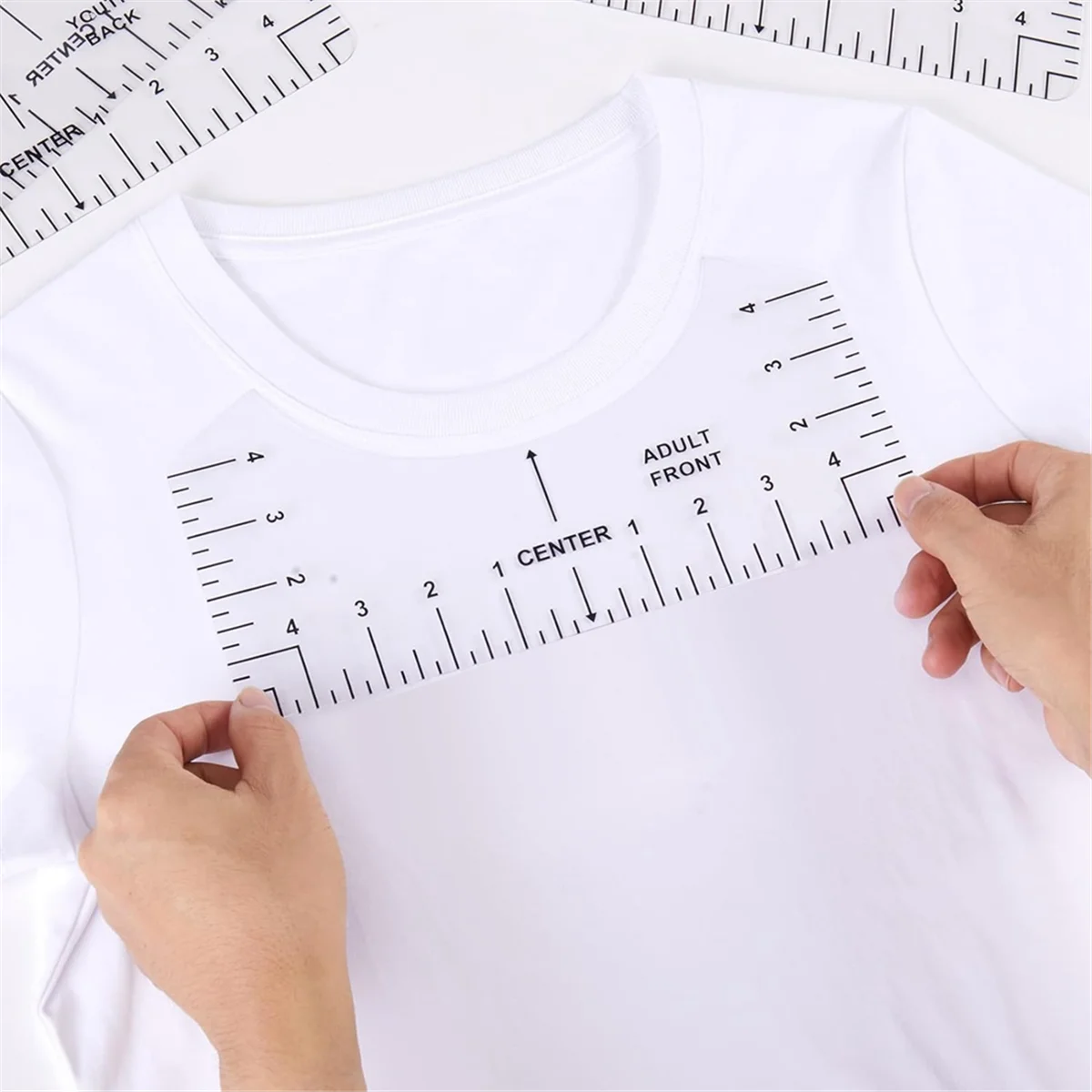 H-W Tshirt Ruler Guide for Vinyl Alignment, T Shirt Rulers to Center Designs, Measurement Template, Craft Sewing Supplies
