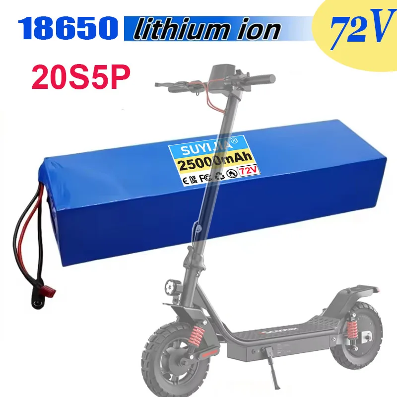 Air fast transportation 72V New Full Capacity Power 18650 Lithium Battery 25AH Lithium Battery Pack 20S5P Suitable for 250-2000W