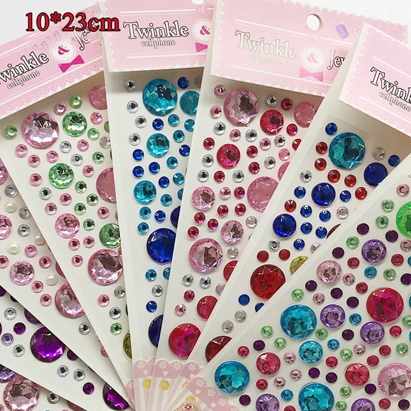 1pc 3D Diamond Nail Art Rhinestones Eyebrow Self Adhesive Jewelry Nail Sticker Craft Gems Decor Face Colorful Rhinestone Sticker