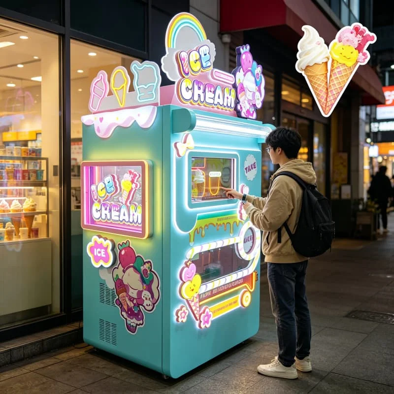 Amusement Park Self Service Frozen Yogurt Dispenser 3 Flavor 380V for Roller Coaster Area Customized High Quality Hot Sale