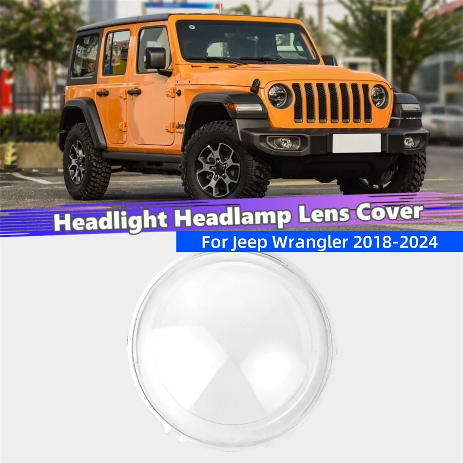 

For Jeep Wrangler 2018 2019 2020 2021 2022 2023 2024 Car Interior Replacement Parts Front Headlamp Lamp Cover Glass Lamp Shell