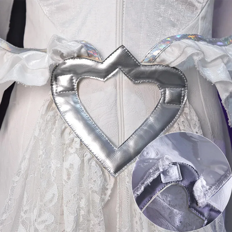 ROLECOS LOL كريستال روز سونا تأثيري حلي جزيرة سلاسل سونا زي هالوين الزي المرأة فستان أبيض جديد الجلد