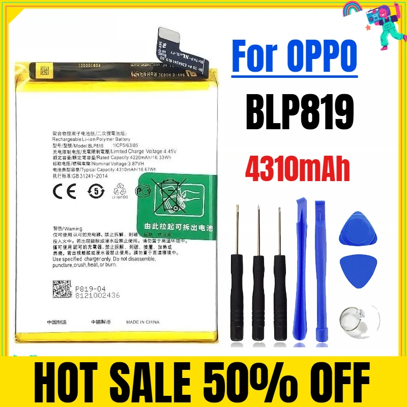 

4310mAh BLP819 for OPPO Reno 5 4G/Reno 6 4G/F19 Pro Plus Mobile Phones Battery