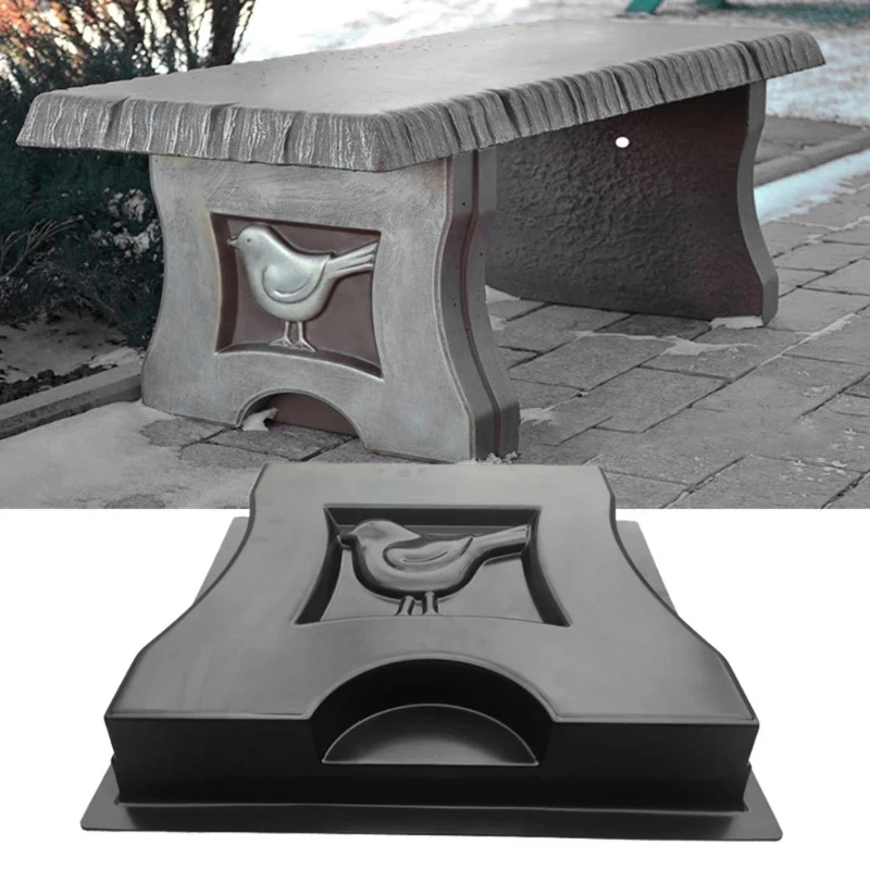 1Pcs Villa Garden Simulation Stone Bird Chair Bench Leg Mold Cement Concrete Mould Plastic Paving Mould