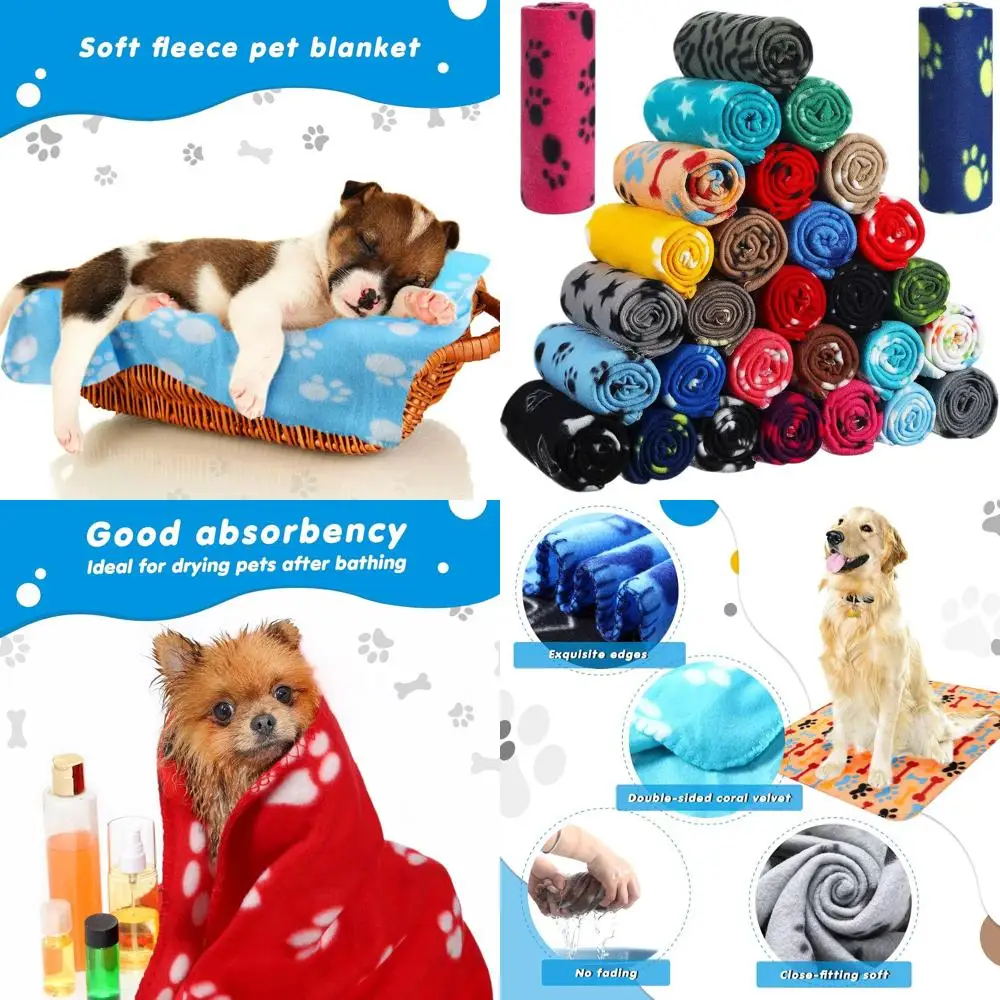 

Маленькие флисовые одеяла для щенков, 28 узоров, 27,5x39,3 дюйма, мягкие теплые одеяла с принтом лап для собак и кошек