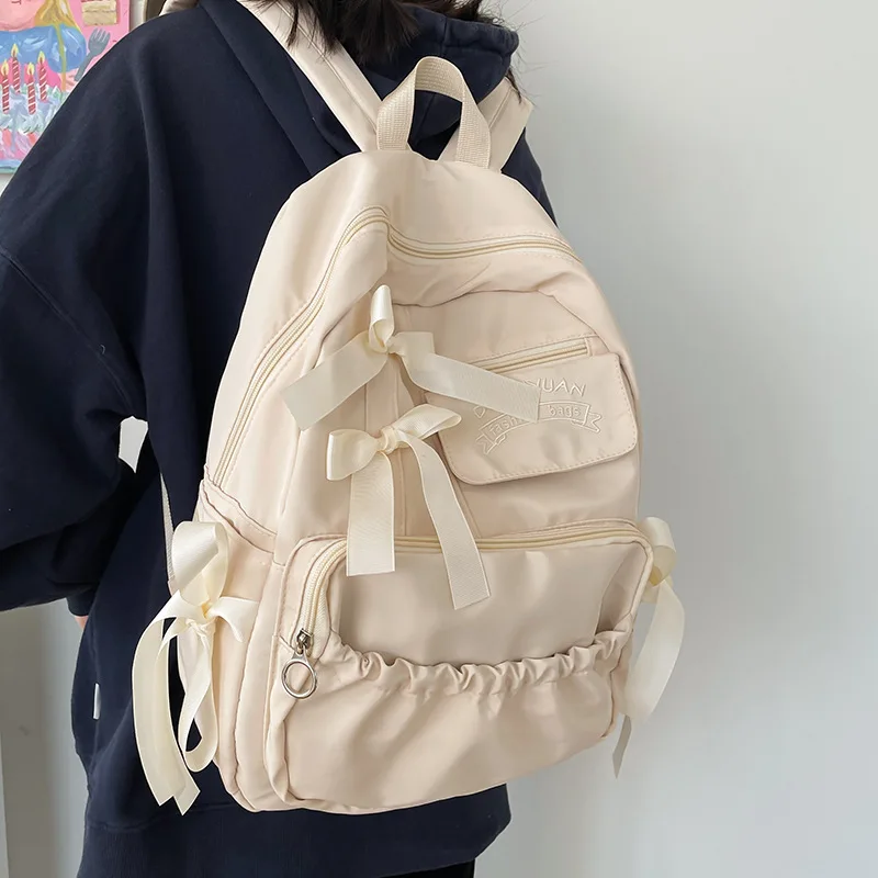 Backpacks Cute Backpack Women School Backpack for College Students College Style Bowknot Personality Kawaii Bags for Women Girls