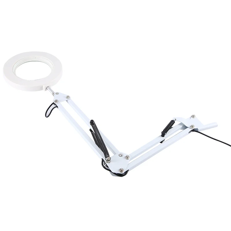 AA46 Vergrößerungslampe, Metall-Schwenkarm-Lupe, 10 Helligkeitsstufen, 3 Farbmodi, 4-Zoll-Durchmesser-Linse