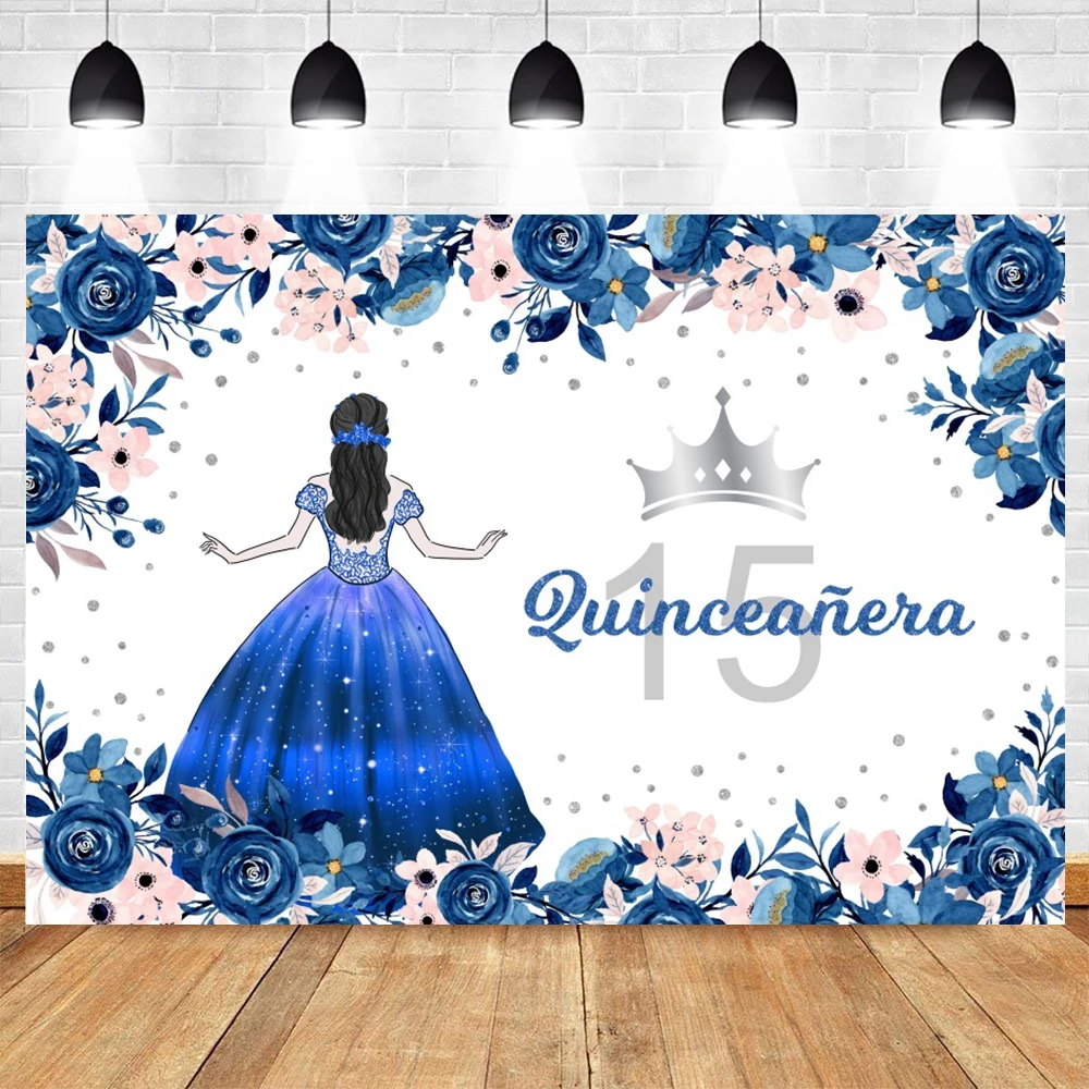 Girl's 15th Birthday Photography Background Princess Bar Mitzvah Party Decor Backdrop Portrait Photographic Photo Studio Props