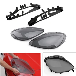 Artudatech Headlight Lens Replacement & Black Gaskets Trim Kit For 2005-2013 C6 Corvette
