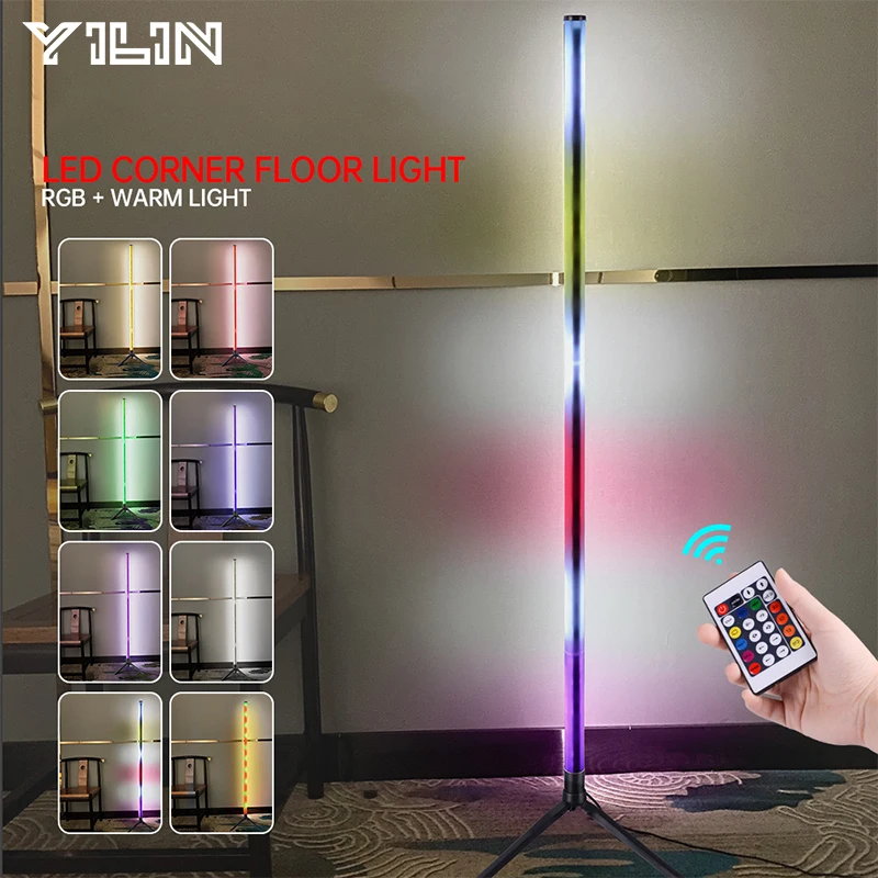 RGBWW LED Floor Lamp 103CM Smart Remote Control Modern Corner Floor Lamp Music Sync Standing Stand Ambient Decorative Lights