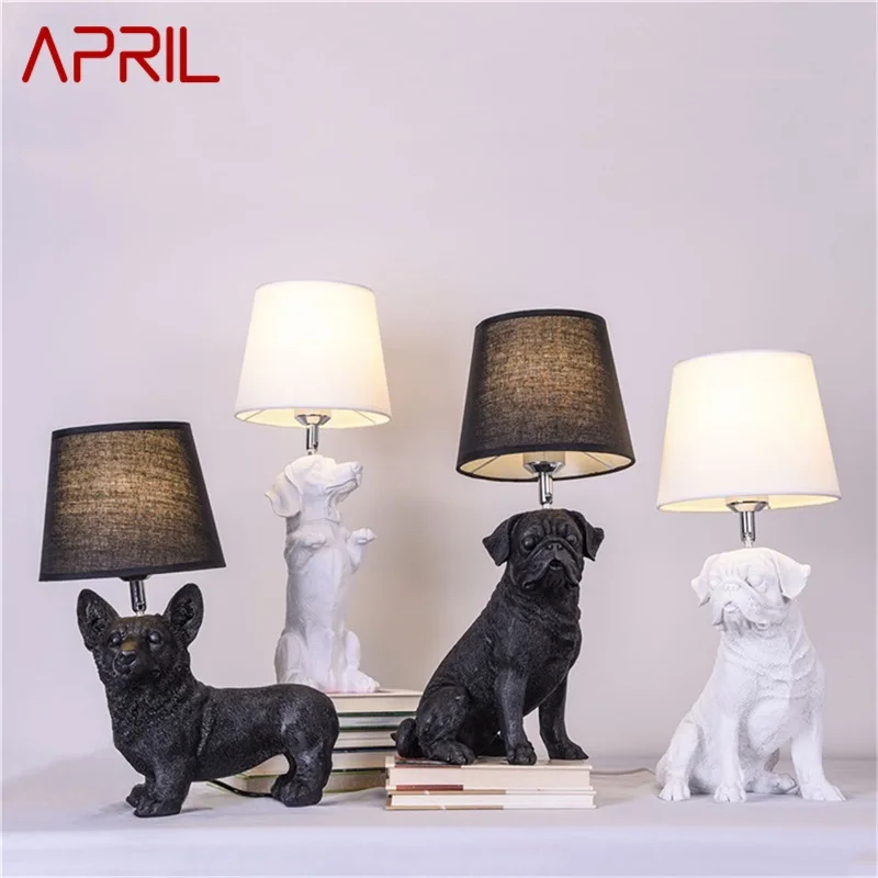 APRIL Table Lamps LED Resin Modern Nordic Creative Cartoon Dog Decoration Desk Light For Home