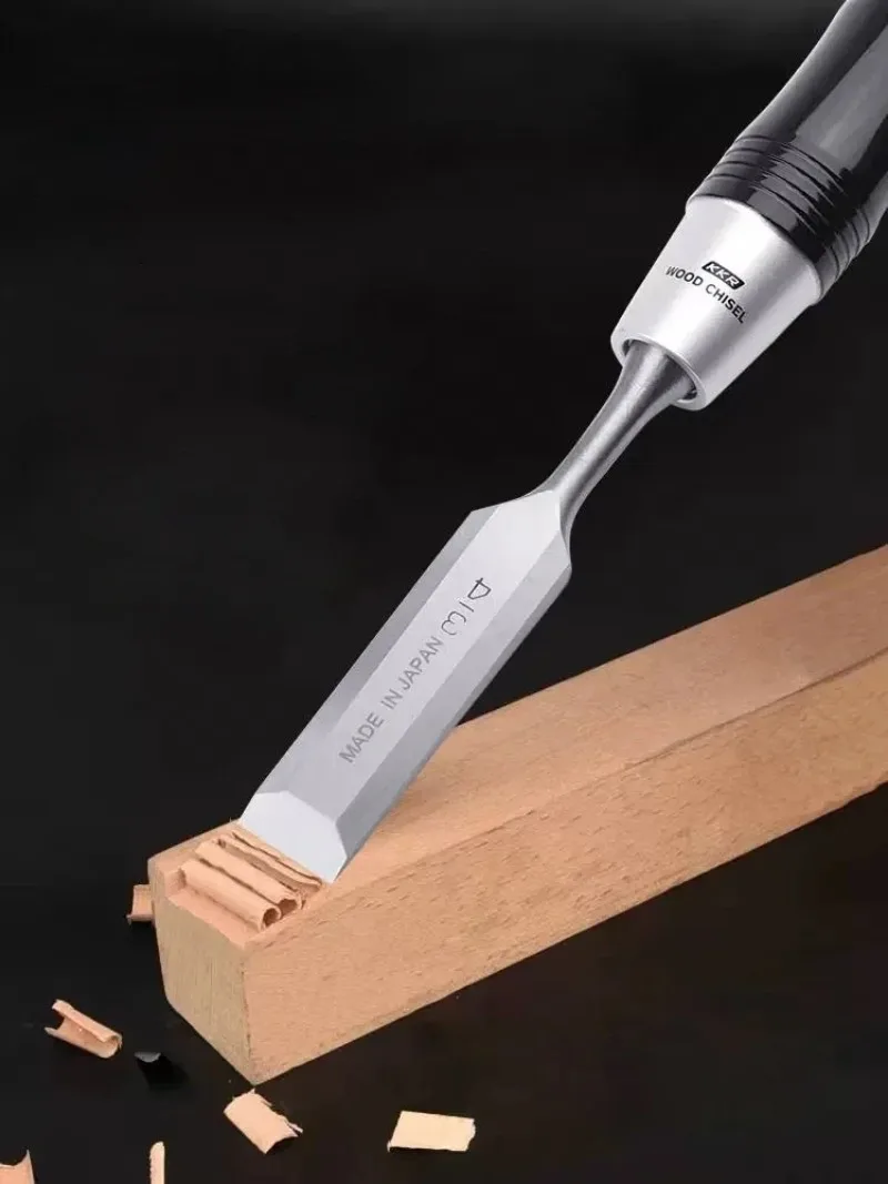 KAKURI SNP-3S 3 pièces ensemble de ciseaux à bois en acier à haute teneur en carbone japonais avec sac de rangement pour la gravure de sculpture sur bois