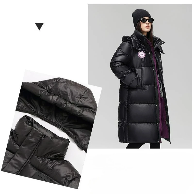 2026 جديد الذهب الأرجواني الملابس القطنية الدافئة المرأة سميكة سوداء موضة يندبروف سترة مزاجه ضئيلة