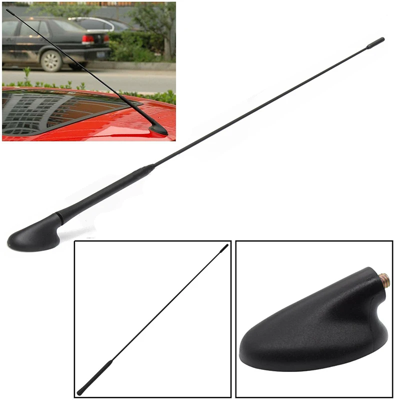 Black Antenna/Aerial Replacement Mast with Base Kit Auto Aerial Car Roof Tool For Ford Focus Fiesta Kuga Ka Transit Puma Mondeo