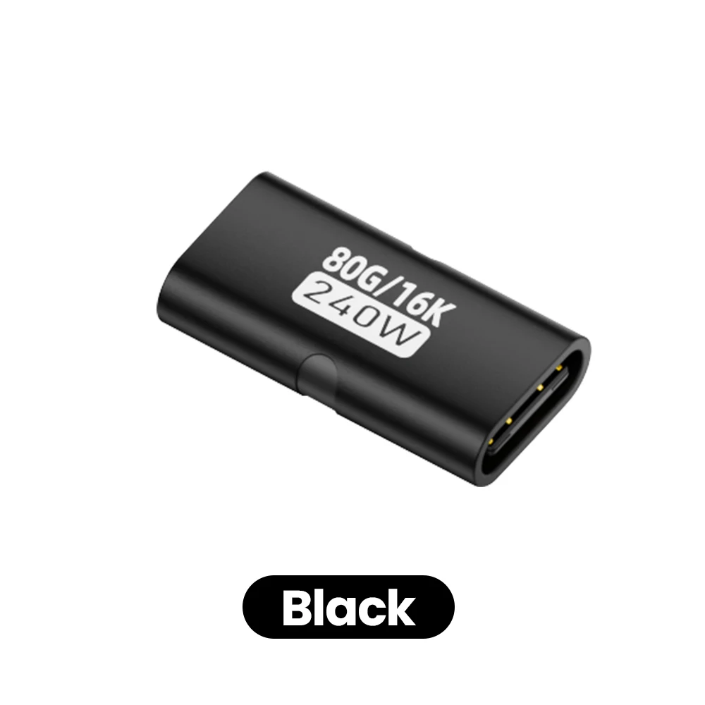 PD 240W USB C vrouwelijk naar vrouwelijk snellaadconverter 80 Gbps gegevensoverdracht hoge snelheid 16K@60Hz video projectieconverter